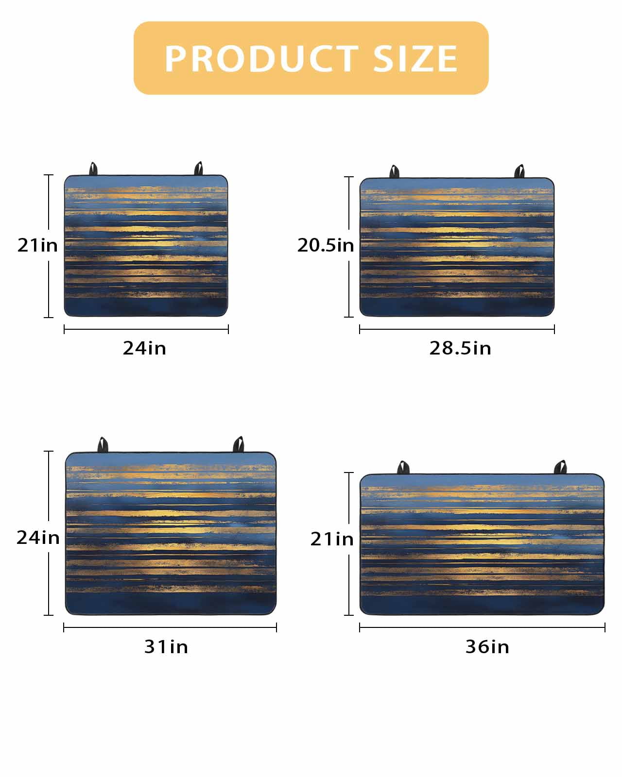 nqOlkjepod Large Induction Cooktop Protector Mat 24"x21", Summer Blue Gold Stove Top Covers for Electric Stove, Modern Coastal Ocean Wave Decorative Stove Burner Cover Mats, Glass Top Stove Cover