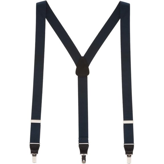 SuspenderStore Solid Color Y-Back Suspenders - 1.25-Inch Wide Elastic - Clip - 3 Sizes
