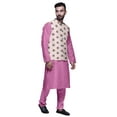 thumbnail image 2 of Atasi Ethnic Dupion Silk Kurta Pyajama Set With Printed Nehru Jacket For Mens, 2 of 3