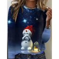 thumbnail image 1 of Camiseta con estampado navideño para mujer, Top holgado y cómodo de manga larga, estilo informal, primavera y otoño, novedad, 1 of 5