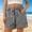 Black, variant on Paper Bag Waist Pants Women's Shorts High Travel Bermuda Drawstring Knot Front,with Pockets Relaxed Fit Beach Shorts