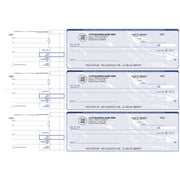 ABC Manual Checks For Business 3 On A Page With Stub Voucher, 250 Checks (Blue)