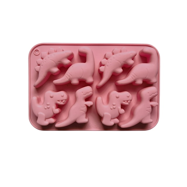Molde De Silicona Con 8 Cavidades Con Forma De Dinosaurio Para Tartas, Pasteles Y Postres.