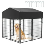 BingoPaw Playpen Welded Wire Dog Kennel W/ Cover, 4.2 ft. x 4 ft. x 4.4 ft