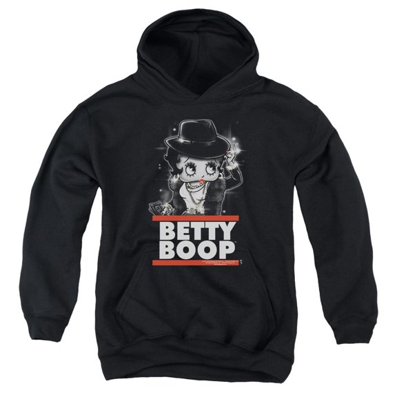 Betty Boop Bling Bling Boop Youth Pullover Hoodie Sweatshirt Black