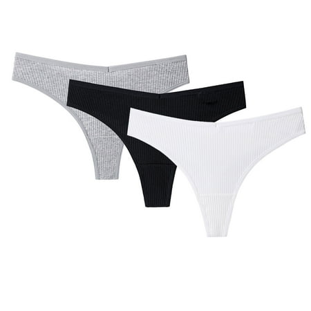 

KEJIG Stylish 3PCS Women s Thong G-String Cotton Thongs Women s Panties Sexy V Waist Female Underpants Pantys Lingerie