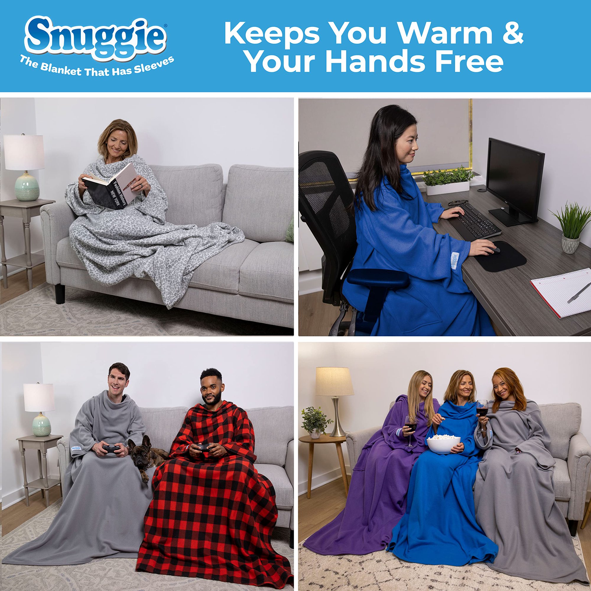 Snuggie- The Original Wearable Blanket That Has Sleeves, Warm, Cozy, Super  Soft Fleece, Functional Blanket with Sleeves u0026 Pockets for Adult, Women,  Men, As Seen On TV- Purple | Walmart Canada