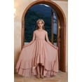 thumbnail image 4 of Drtj 2-14T Kids Junior Bridesmaid Dresses Flower Girls Party V-neck Pleated Chiffon Dresses, 4 of 6