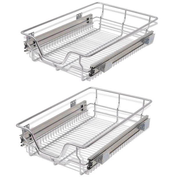 vidaXL Utdragbara trådbackar 2 st silver 400 mm Silver | Bodega Aurrera ...