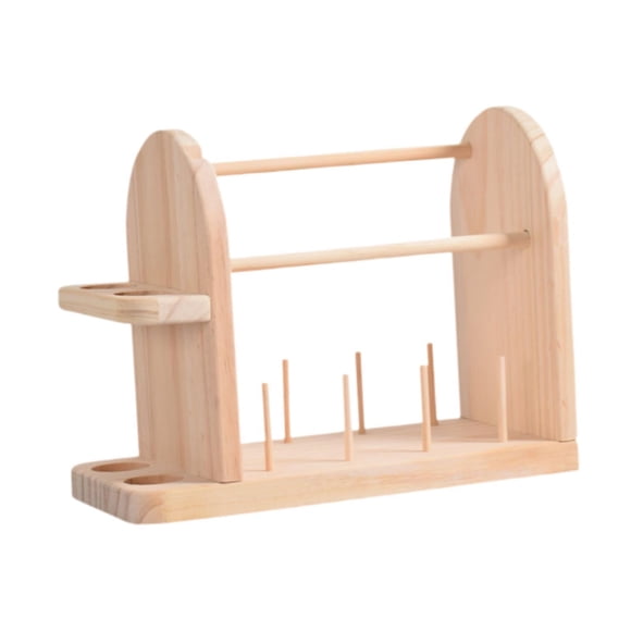 jesticaly Wooden Yarn Holder Storage Horizontal Thread Storage Rack Spool for Knitting