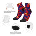 thumbnail image 5 of Naloa Red Floral Ankle Socks for Women Non Slip Socks No Show Socks Classic Low Cut Casual Socks Casual Socks, 5 of 7