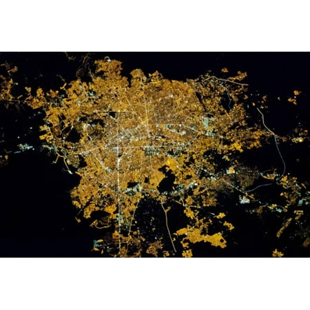 Night time satellite image of Guadalajara, Jalisco, Mexico Print Wall