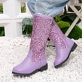 thumbnail image 5 of Chenyee Winter Kids Girls Sparkly Glitter KneeHigh Boots Western Fashion Sequins Riding Shoes with Side Zipper, 5 of 7