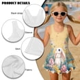 thumbnail image 4 of DISNIMO Bunny Daisy Print Girls One Piece Swimsuit Easter Egg Printed Sleeveless Skirted Bathing Suit Soft Stretch Swim Dress Size 3-13T, 4 of 8