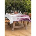 thumbnail image 3 of Outdoor Tablecloth with Umbrella Hole for Patio/Picnic/Party/Camping, Pink Waterproof Table Cloth Rectangle Table Cover Washable, Summer Botanical Leaves Watercolor (60"x 120"), 3 of 8