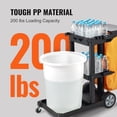 thumbnail image 3 of Cleaning Cart, 3-Shelf Commercial Janitorial Cart, 200 lbs Capacity Plastic Housekeeping Cart, with 25 Gallon PVC Bag and Cover, 47 x 20 x 38.6in, Yellow&Black, 3 of 6