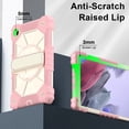 thumbnail image 4 of Shockproof Case for Samsung Galaxy Tab A7 Lite 8.7" 2021 SM-T220 T225 T227, Rugged Hybrid Protection Drop Proof Cover with Shoulder Strap & Hand Strap Rotating Kickstand Kids Friendly Case,Rosegold, 4 of 8