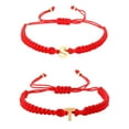 thumbnail image 1 of 2 piezas pulsera de la amistad cuerda trenzada pulsera encanto ajustable hecho a mano, 1 of 6