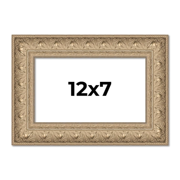 12x7 Frame Ornate Silver Beaded Solid Wood Picture Frame Width 2.5 Inches | Interior Depth 1 Inches