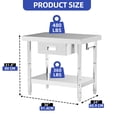 thumbnail image 4 of ModFusion 2-Tier 3x2 ft Stainless Steel Prep Table with Drawer, Paper Roll Towel Holder, Adjustable Shelf, 36"x24" Metal Utility Table for Kitchen, 4 of 10