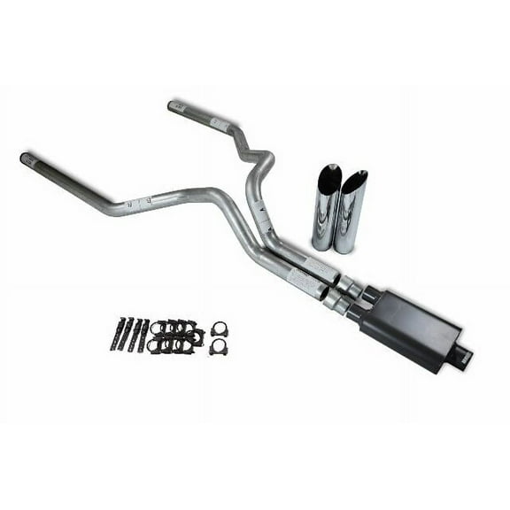 Chevy GMC 1500 Truck 88-95 3" Dual Exhaust Kits 2 Chamber Muffler Slash Tips