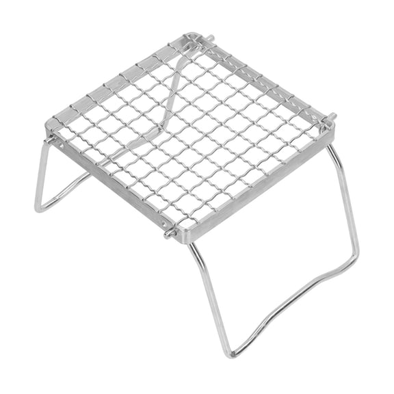 BIMZUC Camp Grill Grate with Foldable Legs 304 Stainless Steel Portable Grid