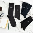 thumbnail image 3 of CHORAP  6-Pack Of Solid Dress Socks For Men - Assorted Color Mens Dress Socks, Black, Gray and Navy Blue Mens Thin Socks, 3 of 3