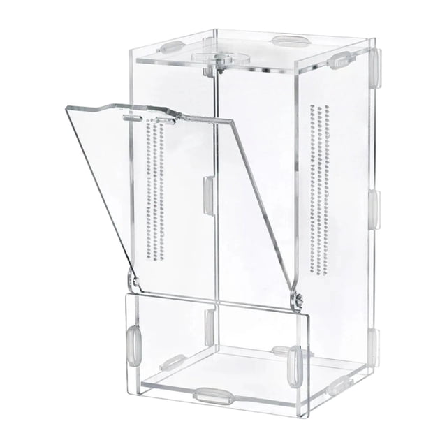 Caja alimentación para reptiles, hábitat, jaula, transparente, duradera, tanque cría, diseño ventilación, contenedor, terrario para reptiles,