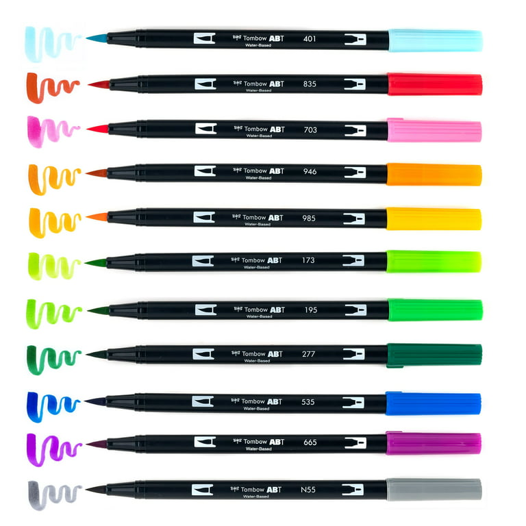 Tombow 72334 Dual Brush Pen Art Markers, Watercolor Favorites, 10-Pack +  Free Dual Brush Pen 