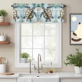 thumbnail image 2 of Teal Sea Turtle Coastal Kitchen Curtain Valances for Windows Farmhouse Short Curtains, Summer Beach Nautical Coral Rod Pocket Valance Curtain for Bedroom Cafe Living Room 54"x18", 2 of 8