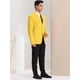 thumbnail image 4 of Chaqueta de lino para hombre Sólido Slim Fit Chaqueta deportiva ligera de un solo pecho Blazer Amarillo L Unique Bargains Blazer, 4 of 6