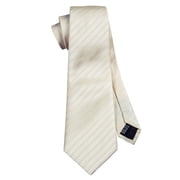 Barry.Wang Stripe Ties for Men Set Pocket Square Cufflinks Check Necktie Set Formal Silk