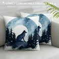 thumbnail image 3 of ARISTURING Wolf Throw Pillow Covers  Soft Cute Wolf Wild Animals Decorative Throw Pillowcases Room Rustic Cabin Country Pillow Cases Cushion Covers Nature Wildlife Bear Brown Cushion Cases, 3 of 5