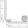 thumbnail image 6 of Gem Stone King 18K Rose Gold Plated Silver Swiss Blue Topaz and Pink Moissanite Engagement Ring for Women | 1.11 Cttw | Round 5MM | Gemstone November Birthstone | Size 9, 6 of 6