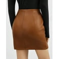 thumbnail image 4 of Faux Leather Mini Skirt with Asymmetric Zipper (S, Black), 4 of 6