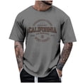 thumbnail image 3 of Men's Summer Casual Letter Print Short Sleeve T Shirt Polyester & Spandex Lightweight Breathable Multiple Sizes, 3 of 3