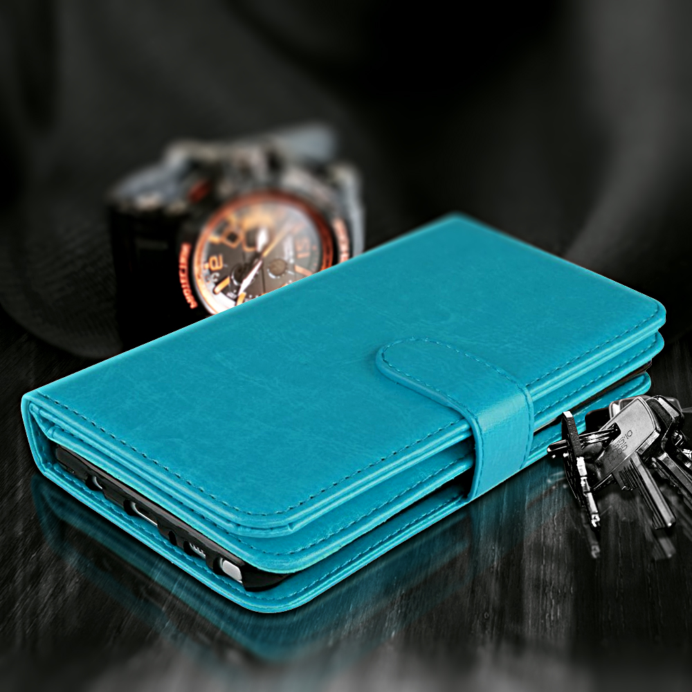 WIRESTER ID Card Slots Snap Button Strap Double Flap Wallet Case for Samsung Galaxy S20 FE 6.5" 2020 (NOT FIT Samsung Galaxy S20 6.2" 2020/Galaxy S20+ Plus 6.7" 2020/S20 Ultra 6.9" 2020), New Teal - image 5 of 7