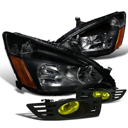 Spec D Tuning 2003 2005 Honda Accord 2 Dr Coupe Ex Lx Black Spec D Tuning 2003 2005 Honda Accord 2 Dr Coupe Ex Lx Black Headlights Yellow Fog Light Lights Pair Left Right 2004