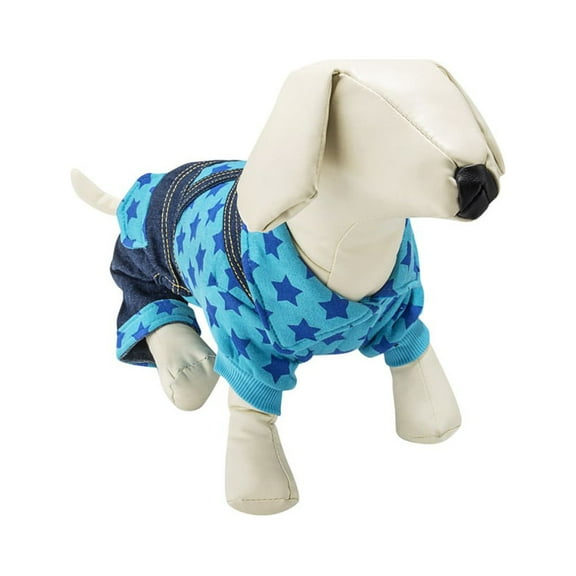 CUECUEPET Cotton Denim Overall Suspenders Suit Single Piece Easy to put on for Boy or Girl Dogs or Puppies [Multiple Sizes Available]