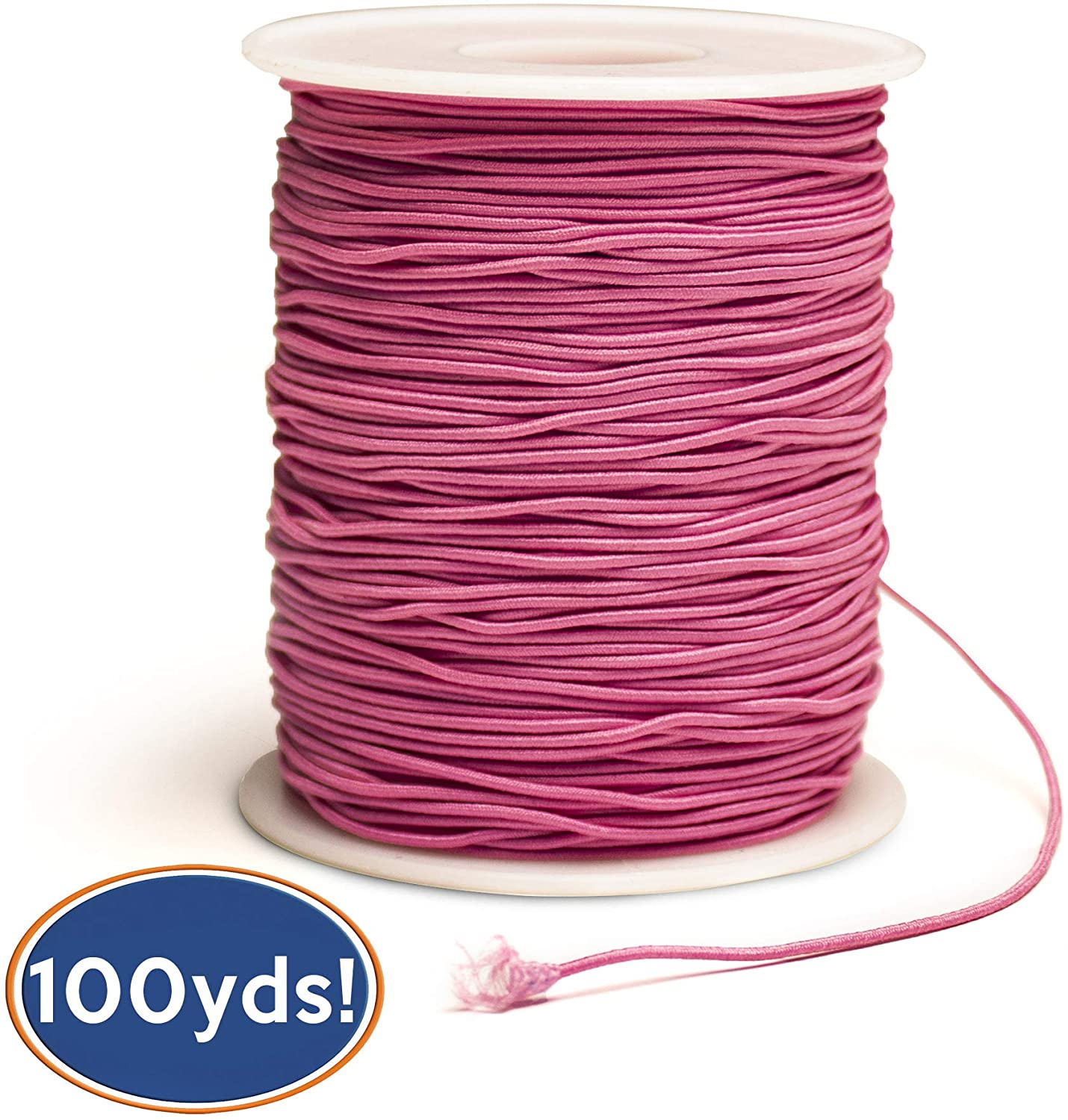 Bastex 1mm Pink Elastic Beading Cord Thread. Small Stretchy String for