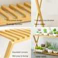 thumbnail image 3 of ColourTree Green 20 Inch 2-Tier Installable Bamboo Plant Stand, 2 Tier Cross Bamboo Rack, Multipurpose Display Shelf Folding, Floor Type Indoor Plant Rack, Flower Shelf For Yard Garden Patio Balcony, 3 of 6