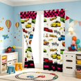 thumbnail image 3 of Erosebridal Cartoon Race Car Blackout Curtains, Colorful Curtains Pack of 2 (42x84 Each), Pink Border, 3 of 5