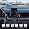 thumbnail image 3 of Wireless Car Charger, 15W Qi Fast Charging Auto Clamping Car Charger Phone Mount,, 3 of 4