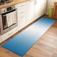 thumbnail image 2 of 2'x6' Rug Runners for Hallways Kitchen, Blue Ombre Non Slip Entryway Beside Floor Carpet Runner, Blue White Gradient Modern Abstract Art Washable Laundry Room Bedroom Throw Rugs Mat for Family Pet, 2 of 8