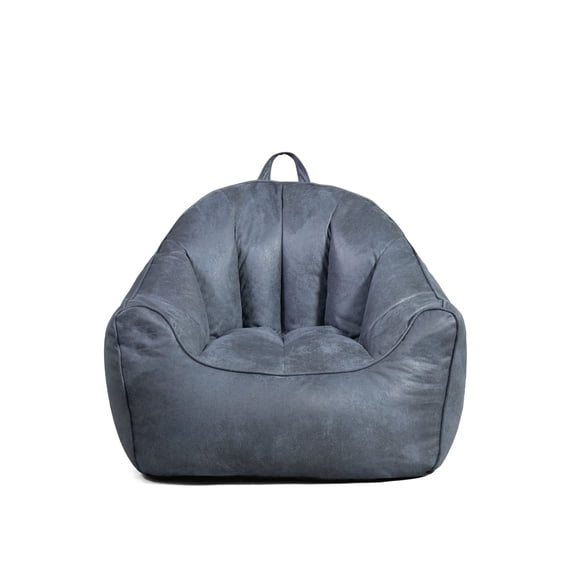 Big Joe Hug Bean Bag Chair, Basalt Blue, Vegan Suede, Kids/Teens, 3 feet