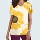 thumbnail image 1 of Fiudx Ofertas Flash Artículos En Oferta Top de Enfermera Informal con Cuello En V y Manga Corta con Bolsillo Estampado para Mujer, 1 of 5