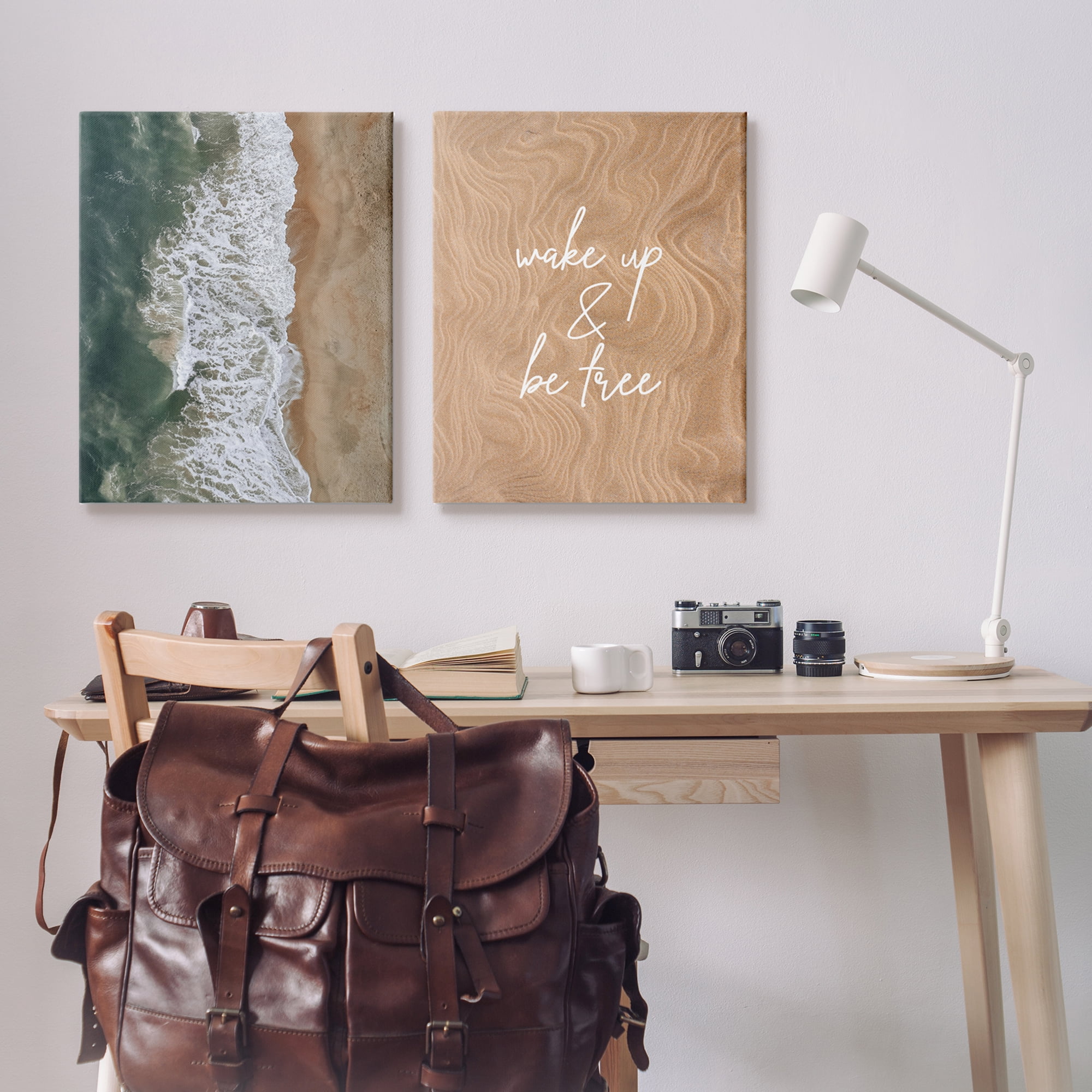 Stupell Indtries Wake Up Be Free Phrase Incoming Beach Tide,24 x 30,Design by Birch&Ink