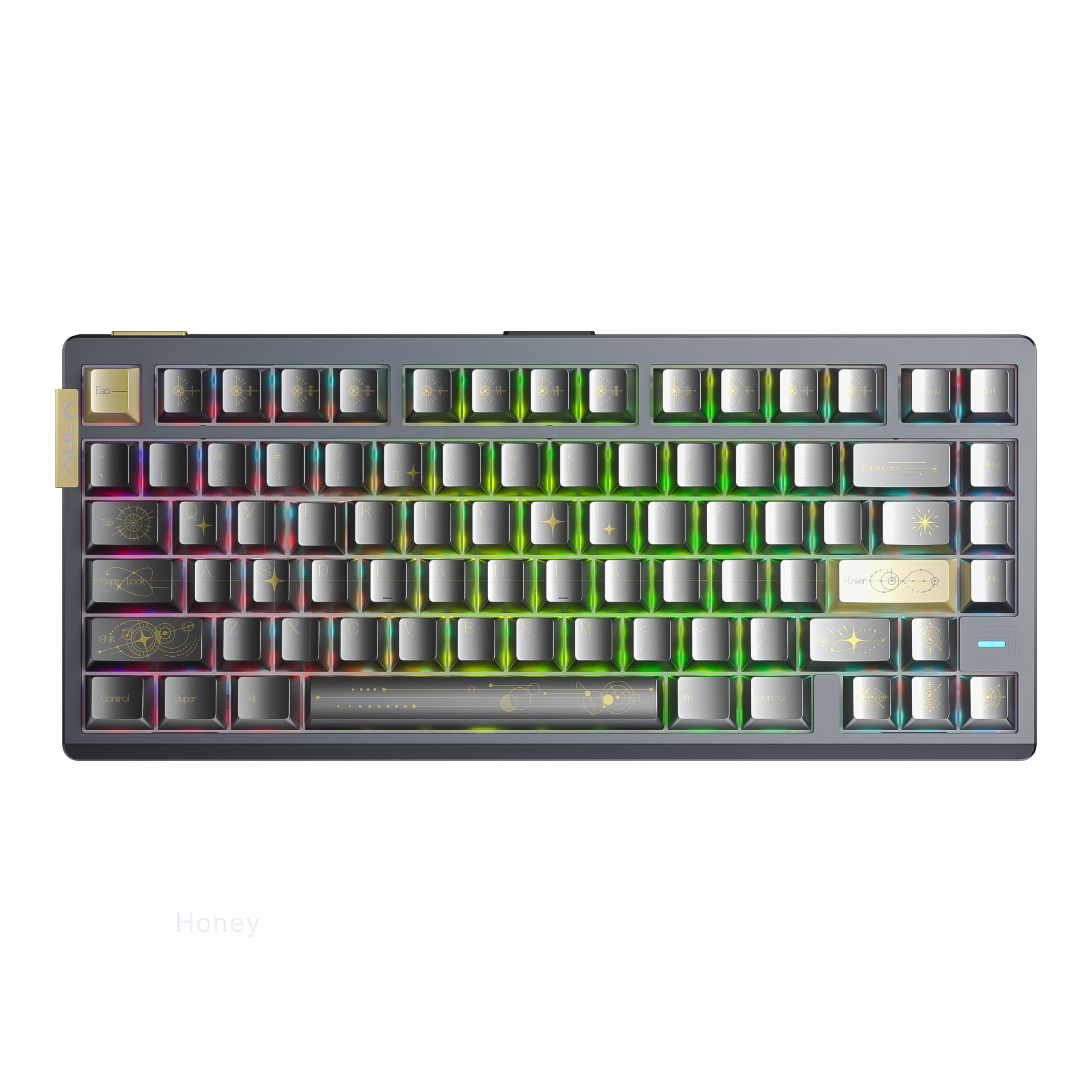 AULA AG75 Pro 75% 3rd Gen Hall Effect eSport Wired Gaming Keyboard, Dual-engine Structure, 8K poll rate, 0.001mm RT, 256K Scan Rate, Dual ARGB LED, Full Aluminum Body, Tool-free Customize-Shadow Gray