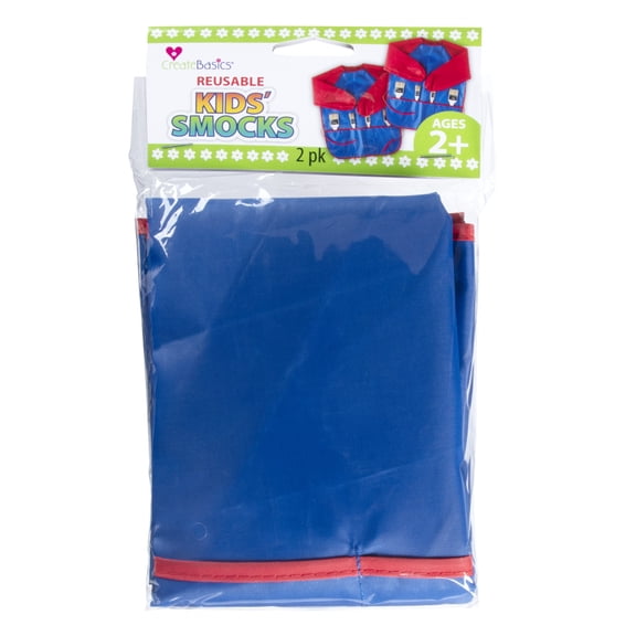 Create Basics Kids Art Smock 2-Pack for Mess-Free Crafting and Painting