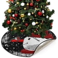 thumbnail image 5 of Christmas Snowman Birds Christmas Tree Mats Waterproof Tree Skirt, Happy New Year Xmas Tree Stand Tray Mat Floor Protector Pad for Holiday Party Decoration, 28.3", 5 of 6